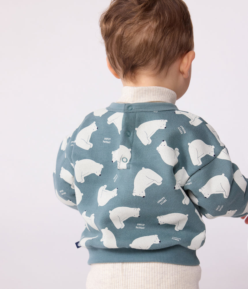 BABIES OWL-PRINT COTTON SWEATSHIRT