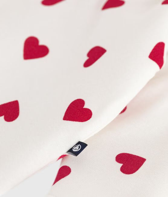 BABIES' PADDED HEART-PRINT COTTON PLAYSUIT