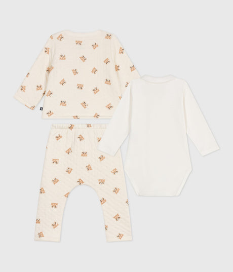 BABIES RED PANDA-PRINTED COTTON 3-PIECE SET