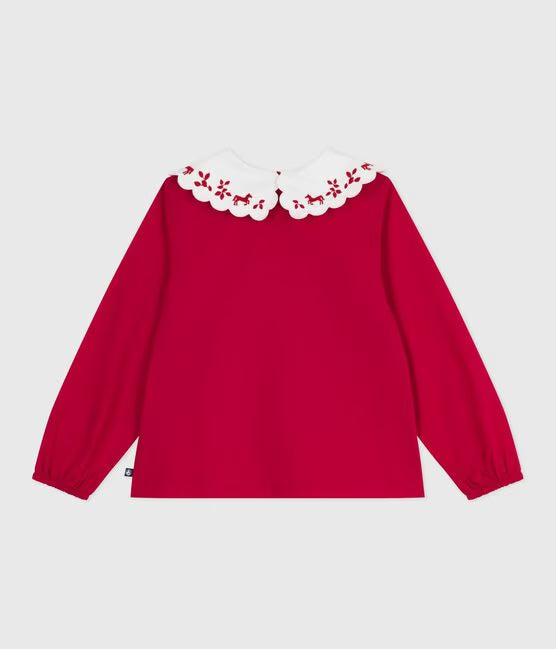 CHILDREN'S LONG-SLEEVED PRINTED COTTON POPLIN BLOUSE. CHILDREN'S LONG-SLEEVED PRINTED COTTON POPLIN BLOUSE.