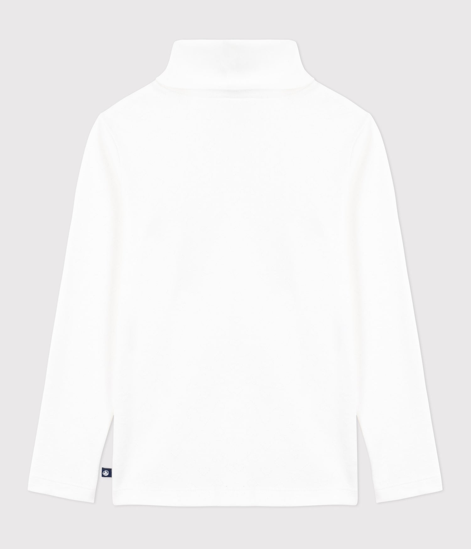 GIRLS PRINTED OPENWORK COTTON ROLLNEACK TOP GIRLS PRINTED OPENWORK COTTON ROLLNEACK TOP