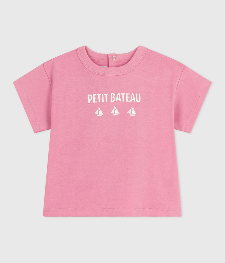 BABIES' LONG-SLEEVED T-SHIRT WITH CAT DESIGN