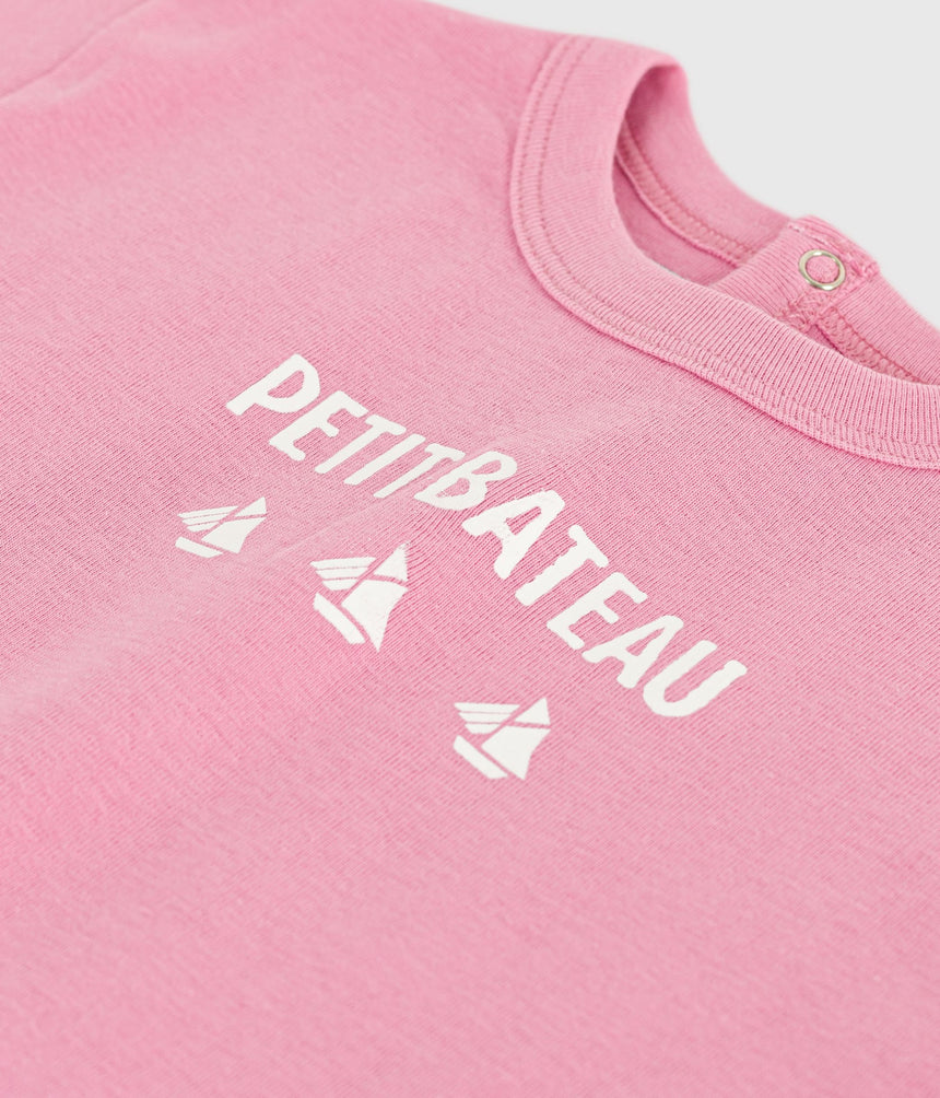BABIES' LONG-SLEEVED T-SHIRT WITH CAT DESIGN