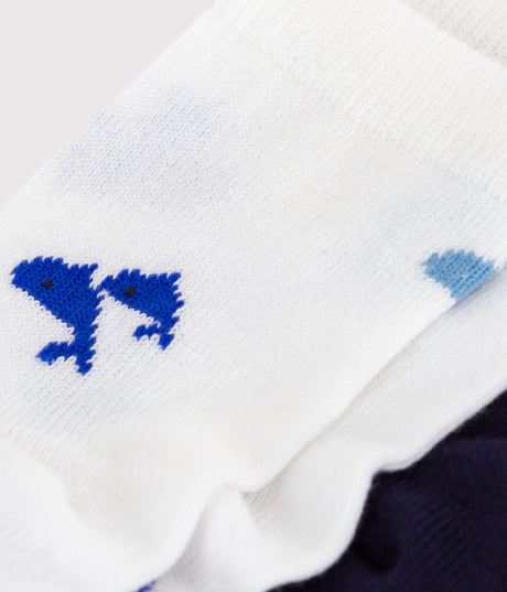 BABIES' WHALE PRINT COTTON SOCKS-2-PACK