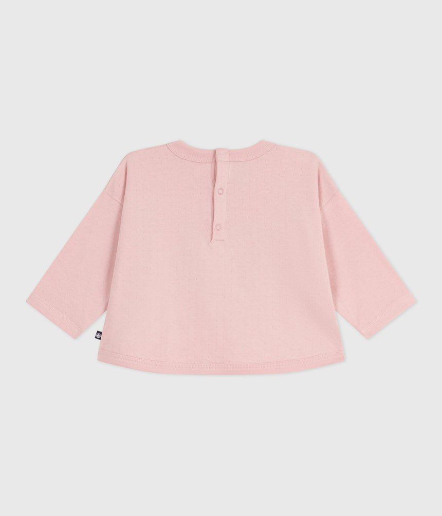 BABIES' LONG-SLEEVED T-SHIRT WITH A CAT DESIGN