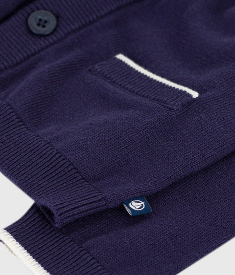 BABIES' PLAIN COTTON CARDIGAN