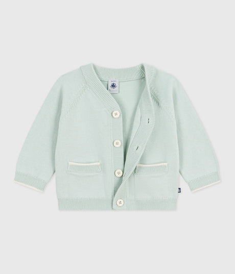 BABIES' PLAIN COTTON CARDIGAN