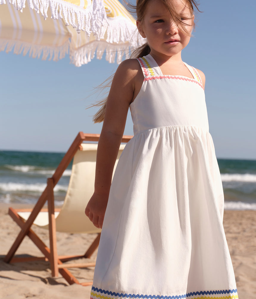 CHILDREN'S LONG COTTON DRESS WITH STRAPS