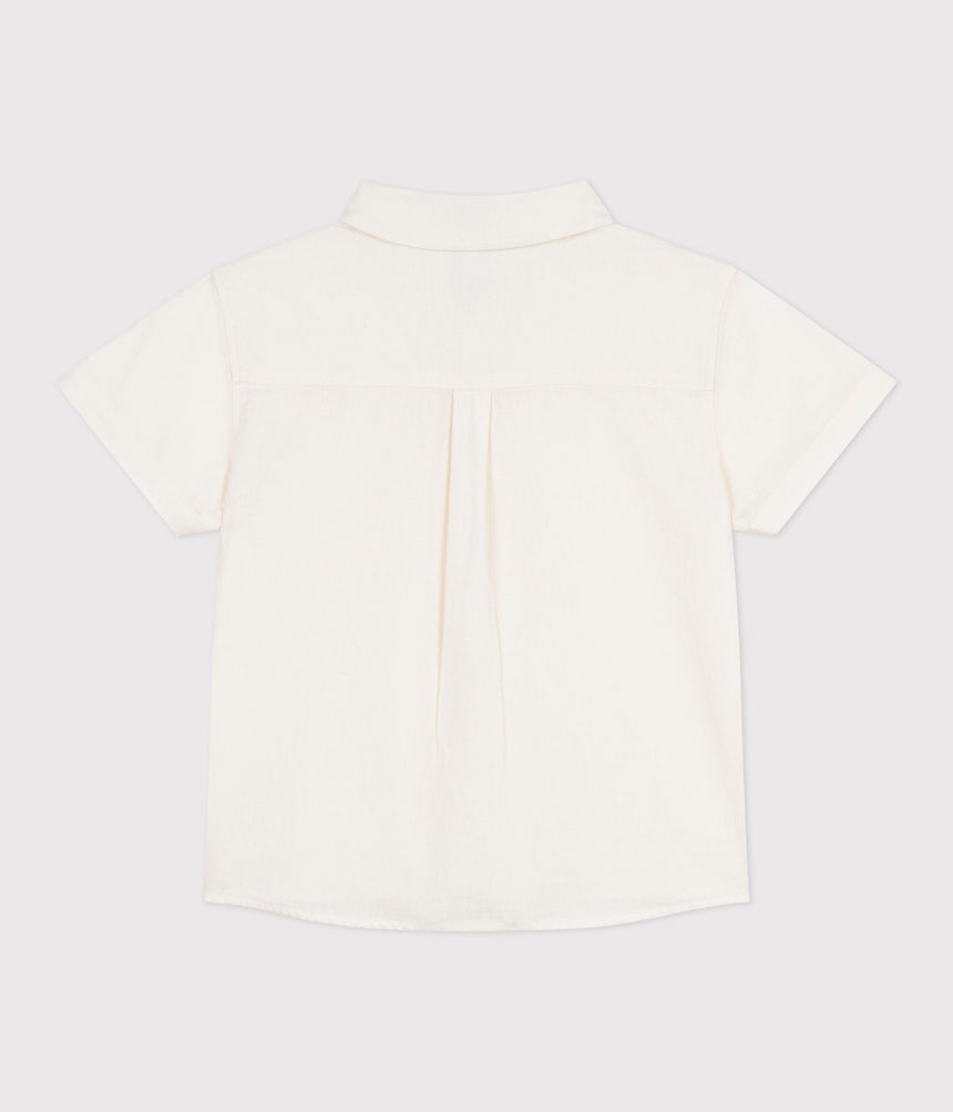 CHILDREN'S SHORT-SLEEVED COTTON AND LINEN SHIRT