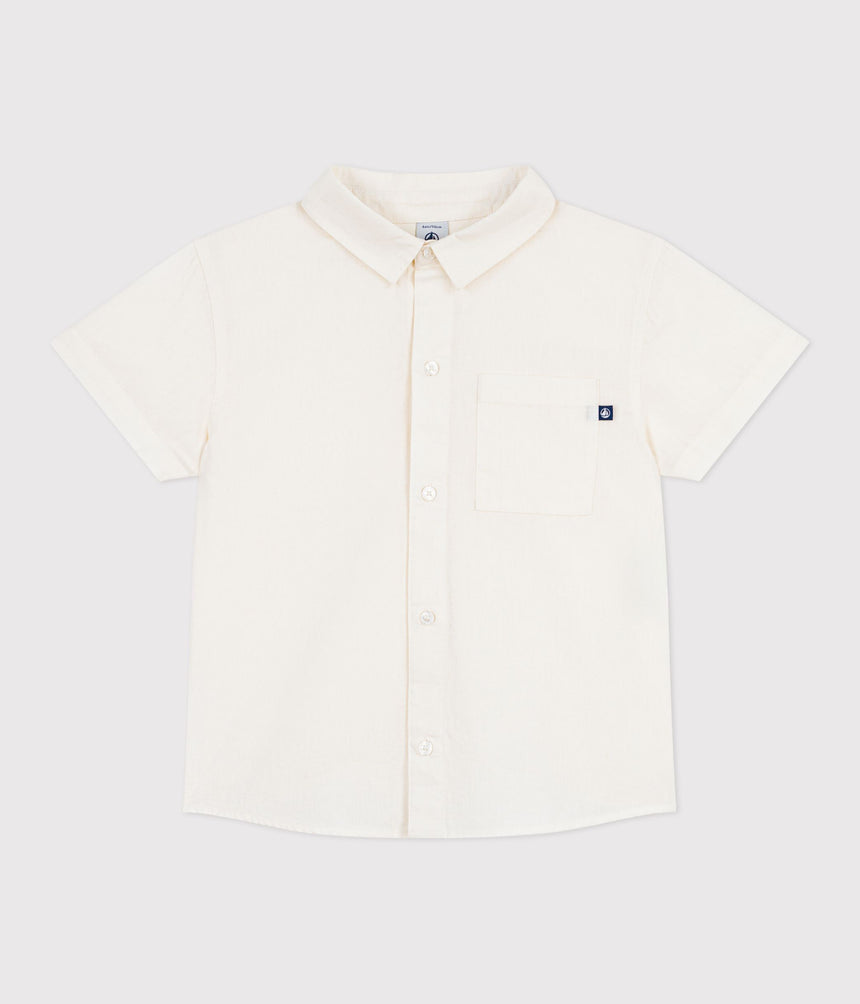 CHILDREN'S SHORT-SLEEVED COTTON AND LINEN SHIRT