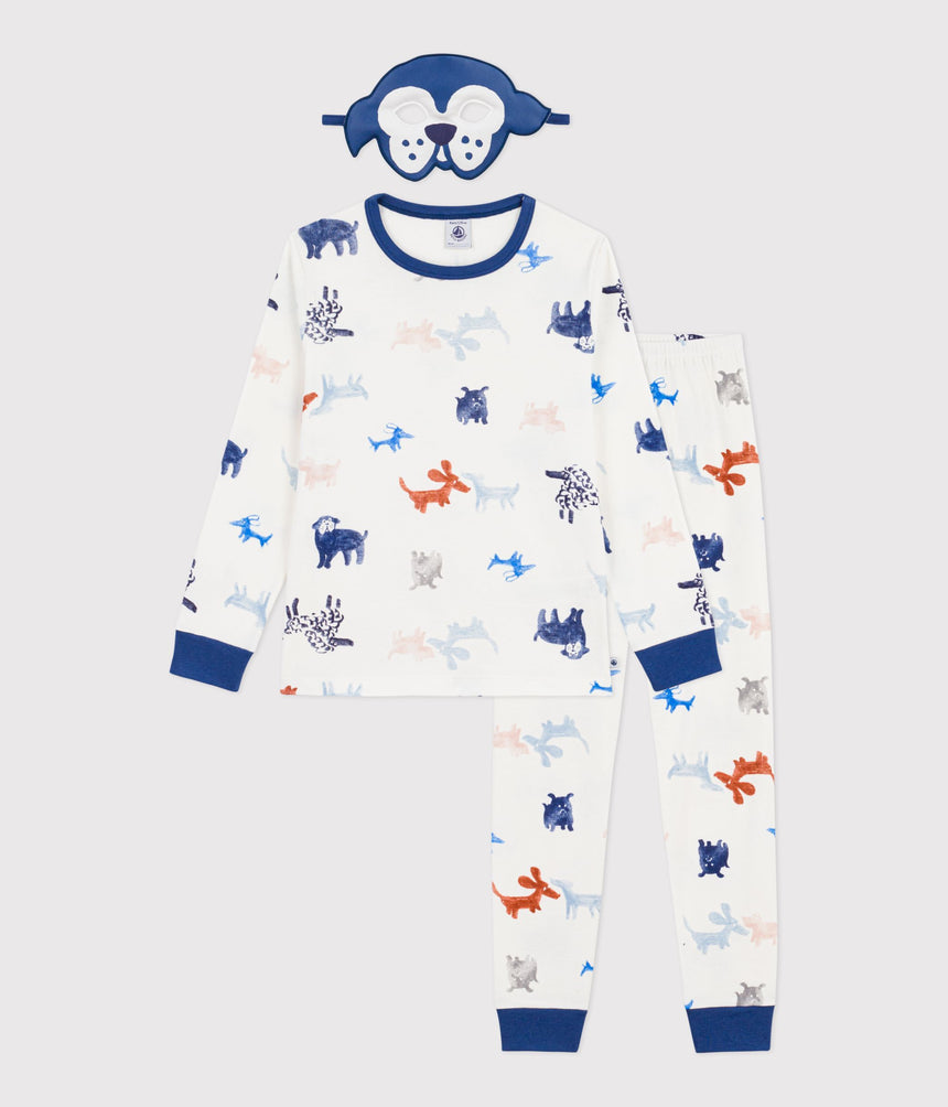 CHILDREN'S DOG PRINT COTTON FANCY DRESS PYJAMAS