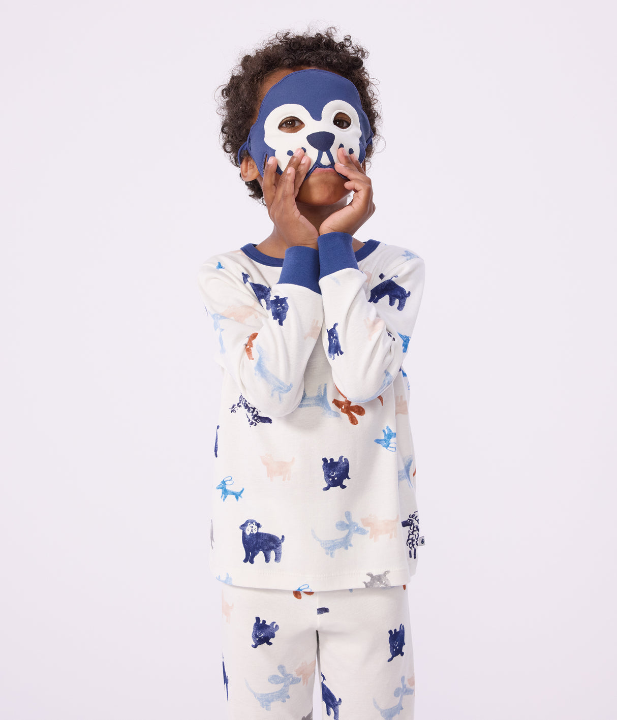 CHILDREN'S DOG PRINT COTTON FANCY DRESS PYJAMAS