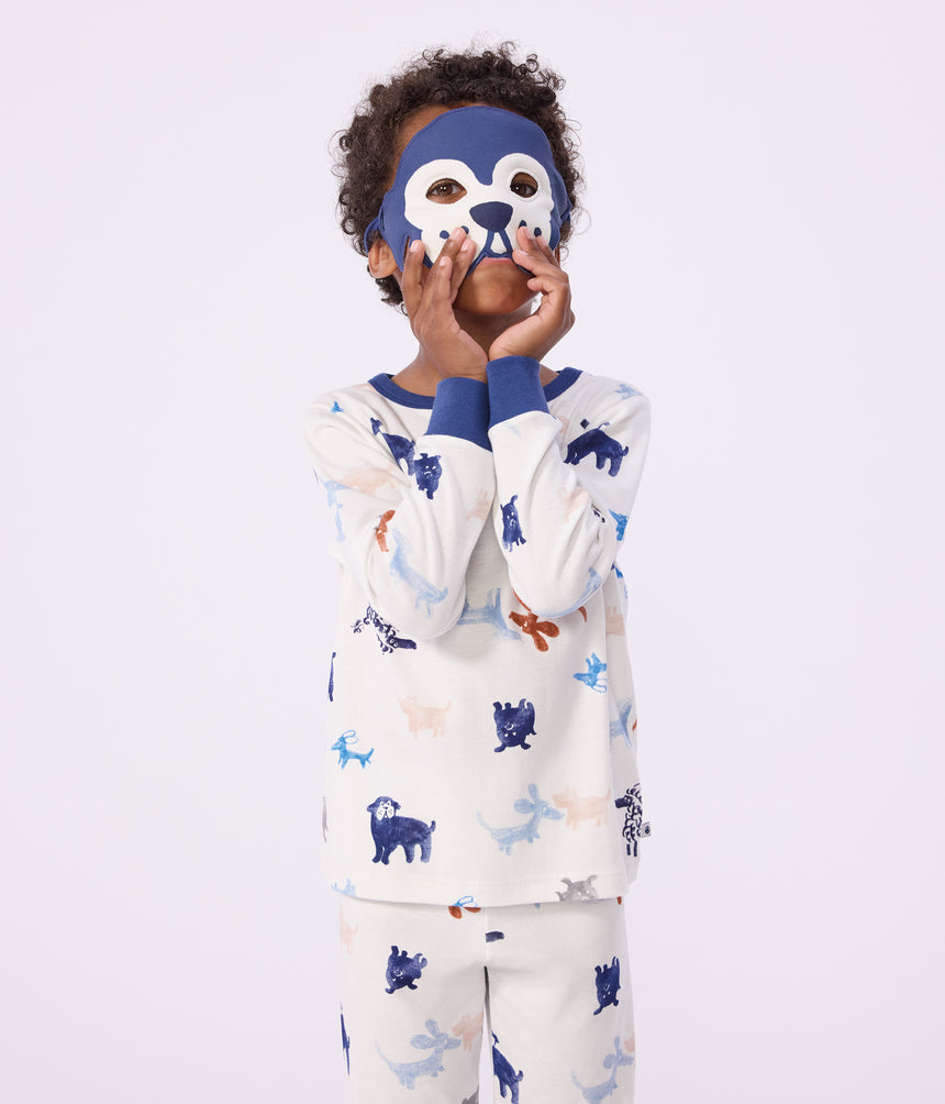 CHILDREN'S DOG PRINT COTTON FANCY DRESS PYJAMAS