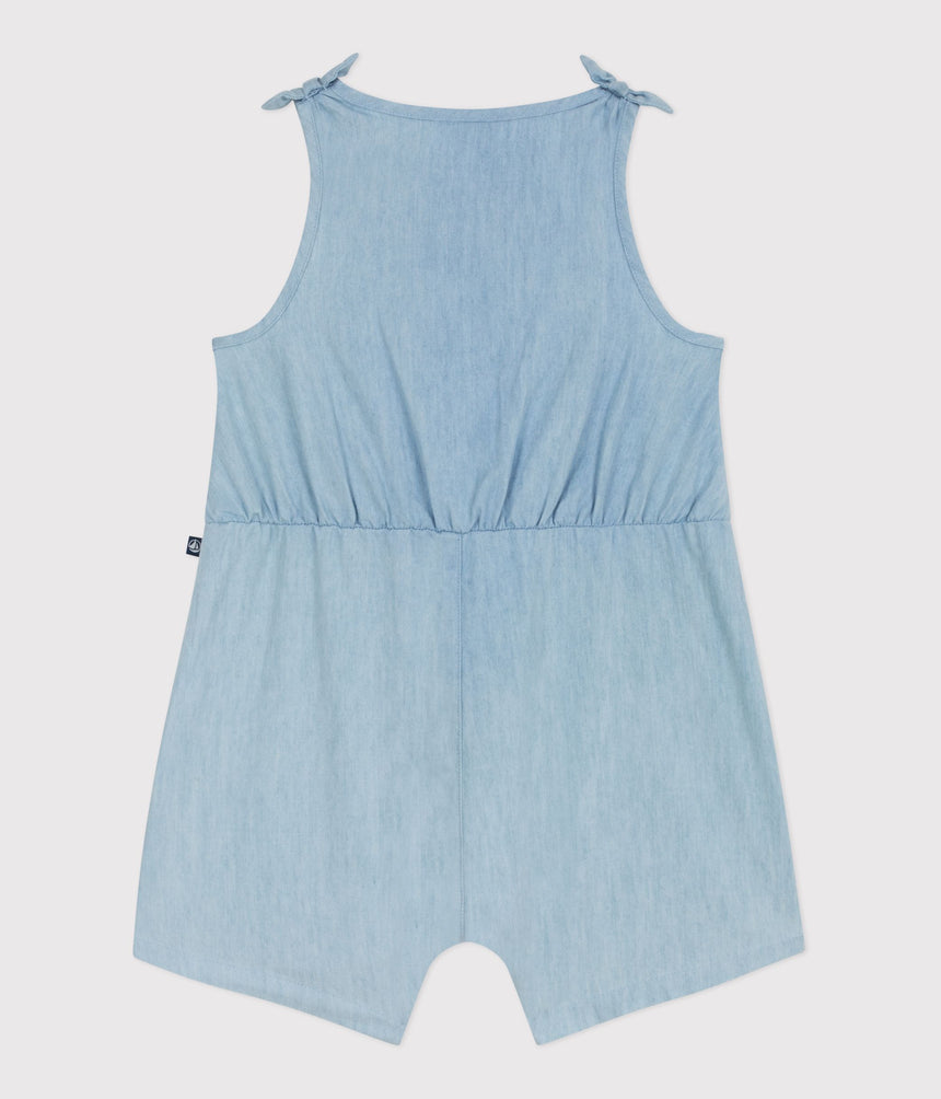 BABIES' SHORT CHAMBRAY JUMPSUIT