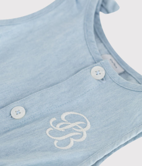 BABIES' SHORT CHAMBRAY JUMPSUIT