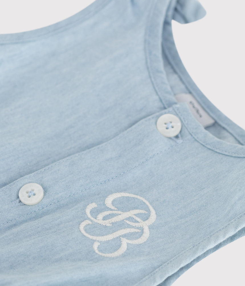 BABIES' SHORT CHAMBRAY JUMPSUIT