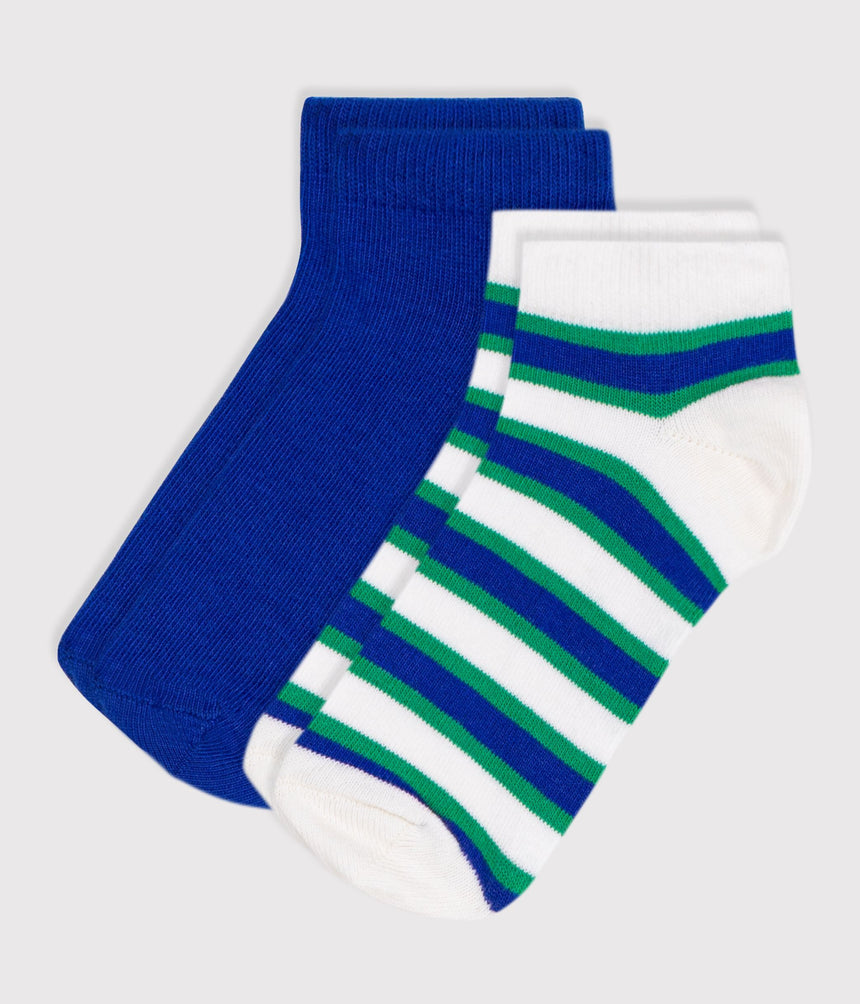 CHILDREN'S STRIPY COTTON SOCKS - 2-PACK