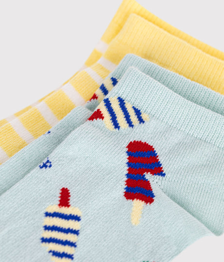 CHILDREN'S ICE-CREAM PRINT COTTON SOCKS - 2-PACK