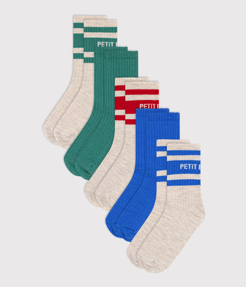 CHILDREN'S SPORTY COTTON SOCKS - 5-PACK