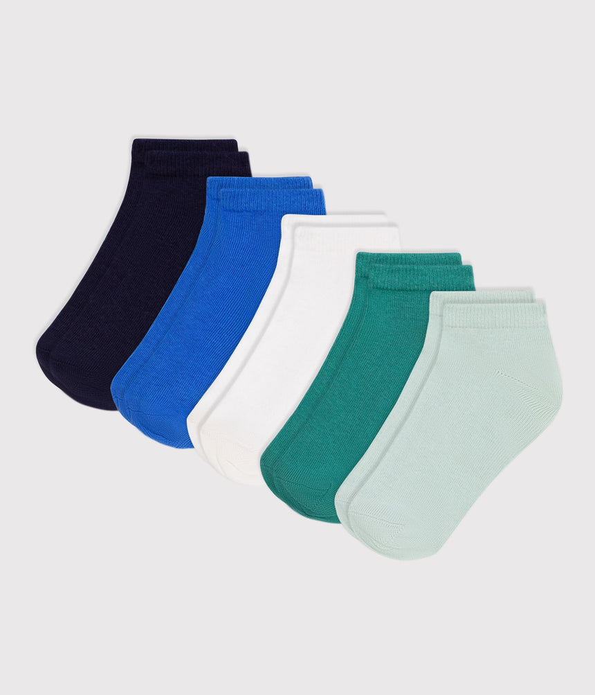 CHILDREN'S PLAIN COTTON SOCKS - 5-PACK