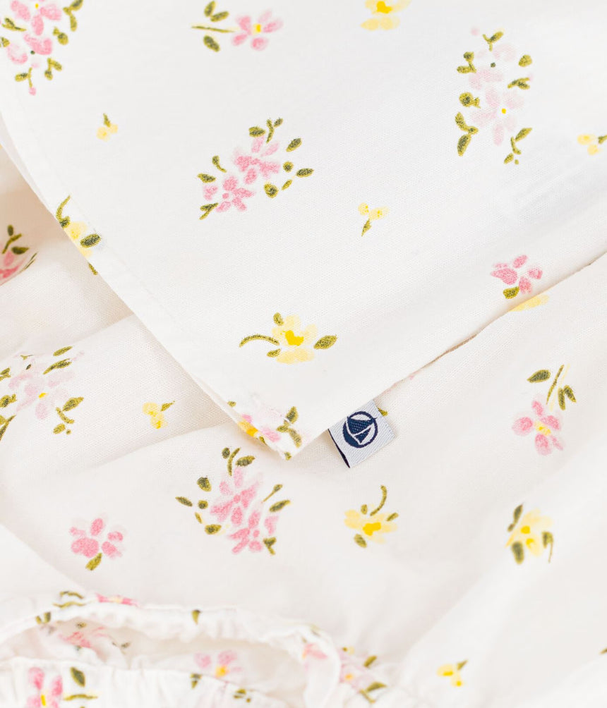 BABIES' 2-PIECE COTTON OUTFIT, COMPRISING BLOUSE AND BLOOMERS WITH A FLORAL PRINT