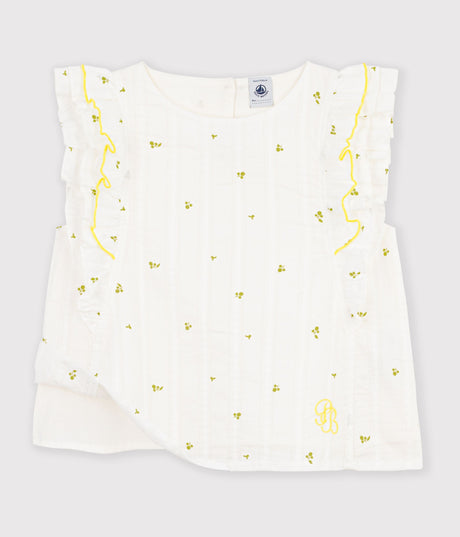 CHILDREN'S SLEEVELESS FLORAL PRINT COTTON BLOUSE
