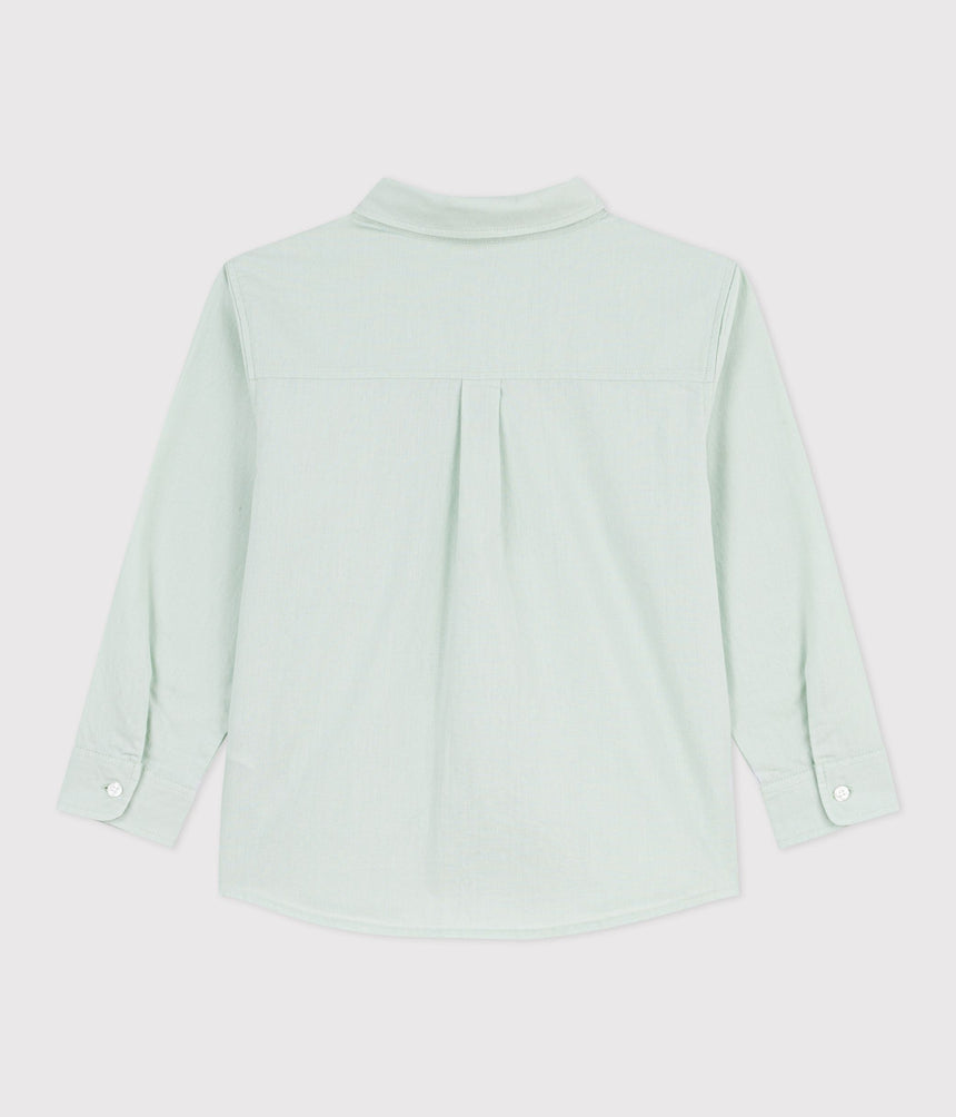 CHILDREN'S LONG-SLEEVED PLAIN COTTON SHIRT