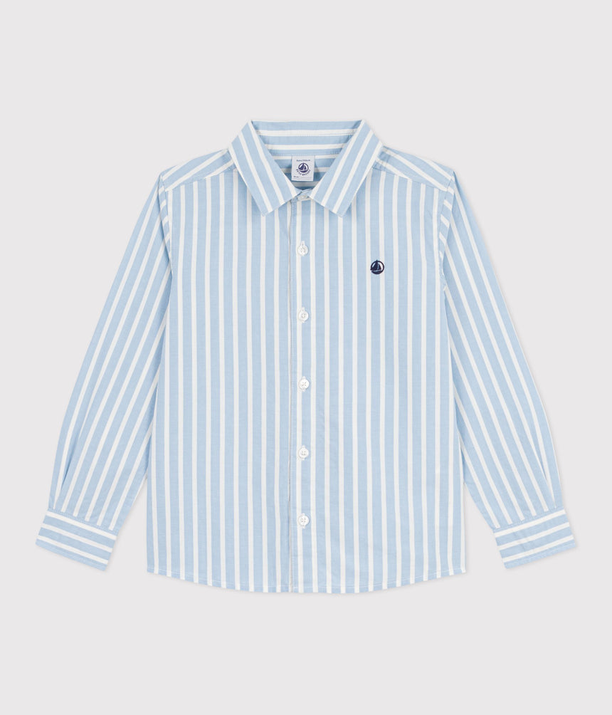 CHILDREN'S LONG-SLEEVED STRIPY COTTON SHIRT