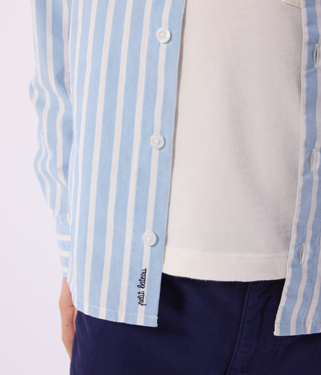 CHILDREN'S LONG-SLEEVED STRIPY COTTON SHIRT