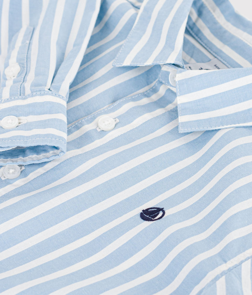 CHILDREN'S LONG-SLEEVED STRIPY COTTON SHIRT