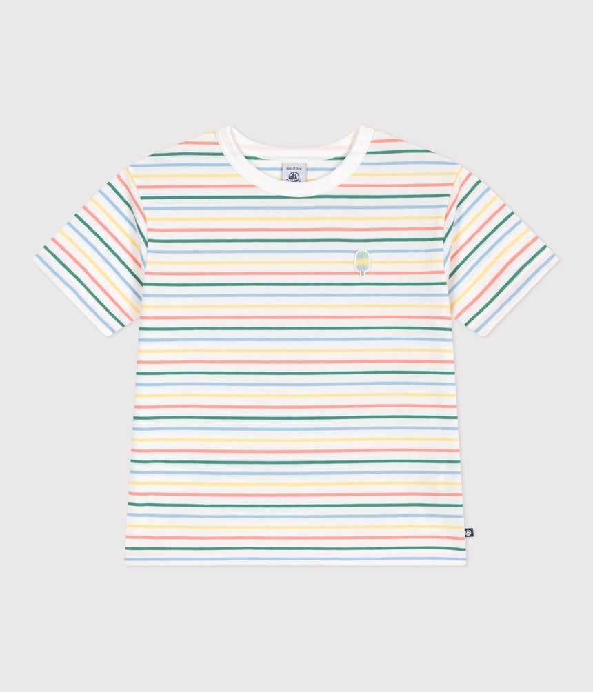 CHILDREN'S SHORT-SLEEVED STRIPY COTTON T-SHIRT