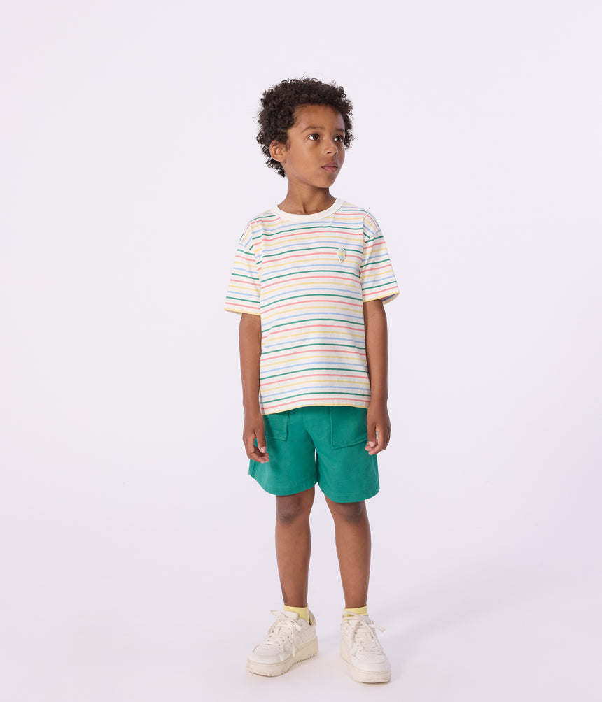 CHILDREN'S SHORT-SLEEVED STRIPY COTTON T-SHIRT