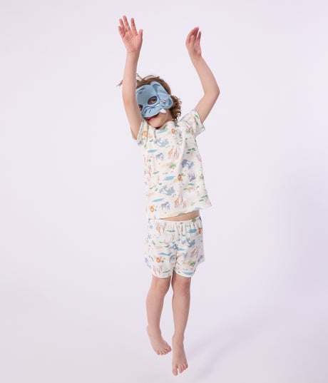 CHILDREN'S SHORT SAVANNAH PRINT COTTON FANCY DRESS PYJAMAS