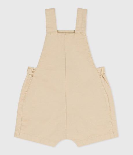BABIES' SHORT-LEGGED PLAIN COTTON TWILL DUNGAREES