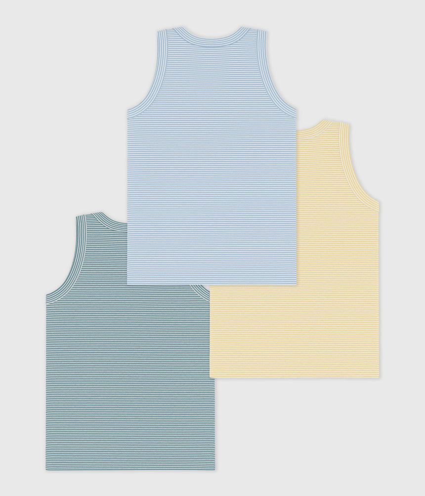 PACK OF CHILDREN'S STRIPY COTTON TANK TOPS