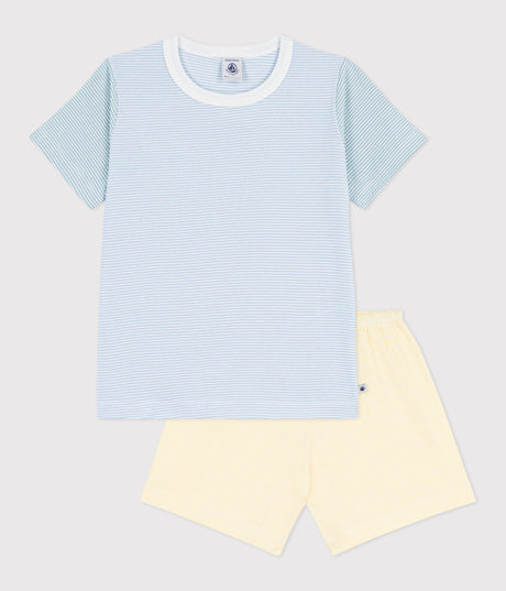 CHILDREN'S SHORT STRIPY COTTON PYJAMAS