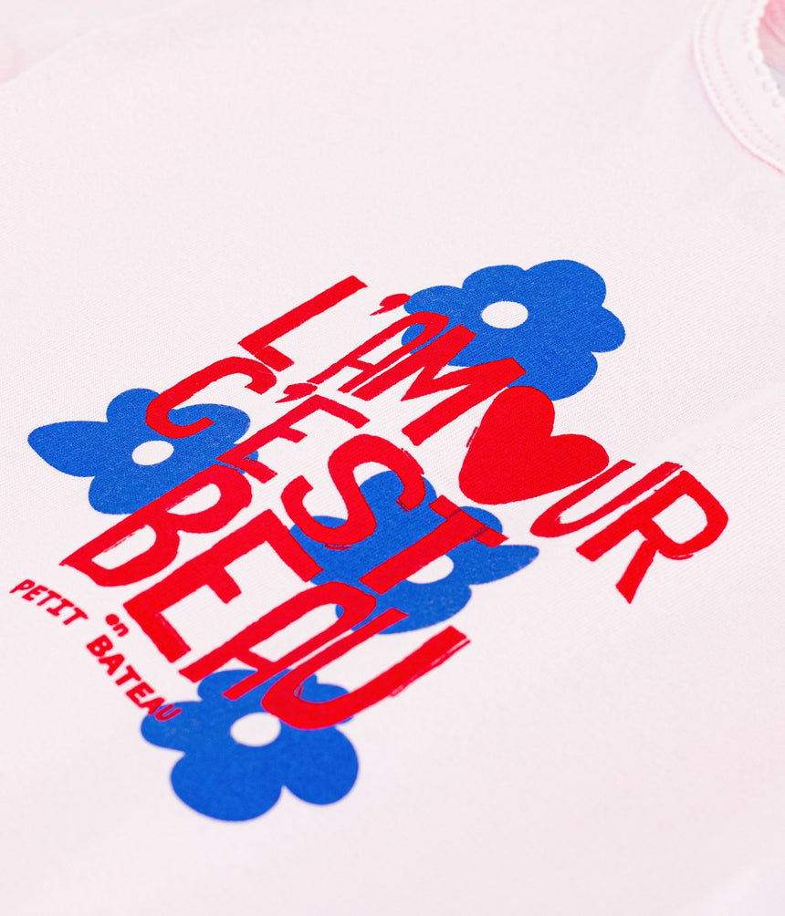 BABIES' SHORT-SLEEVED PATTERNED COTTON T-SHIRT