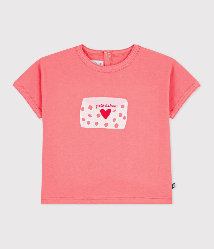 BABIES' SHORT-SLEEVED PATTERNED COTTON T-SHIRT