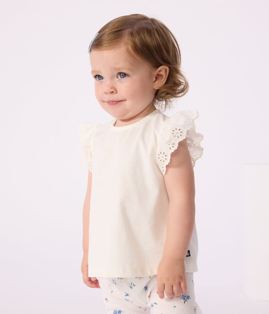 BABIES' SHORT-SLEEVED PLAIN COTTON T-SHIRT