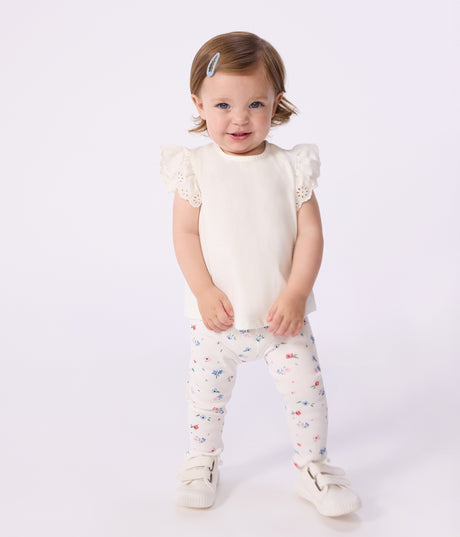 BABIES' SHORT-SLEEVED PLAIN COTTON T-SHIRT