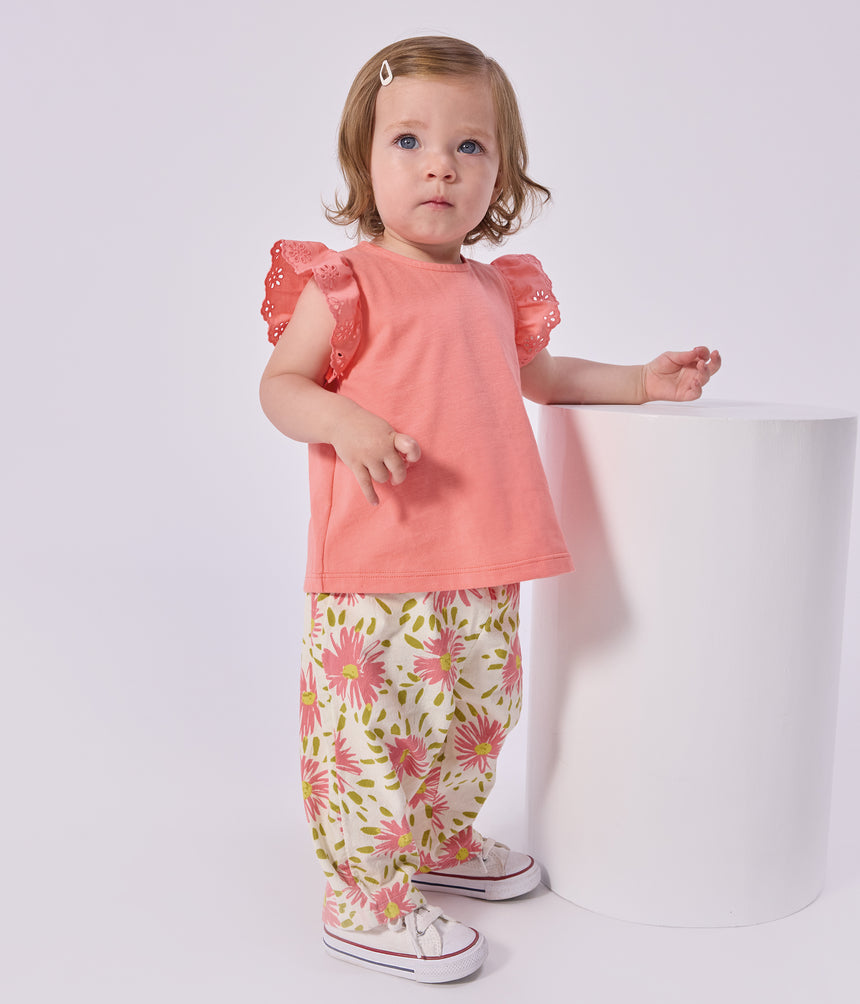 BABIES' SHORT-SLEEVED PLAIN COTTON T-SHIRT