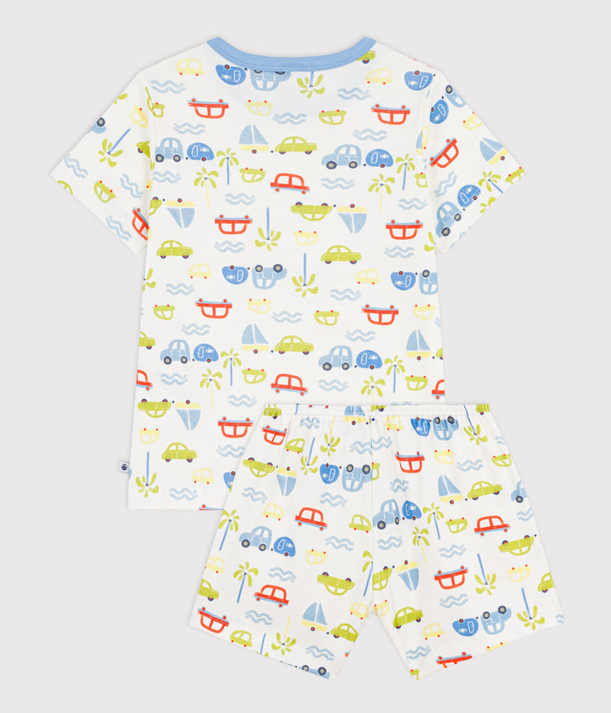 CHILDREN'S SHORT CAR PRINT COTTON PYJAMAS