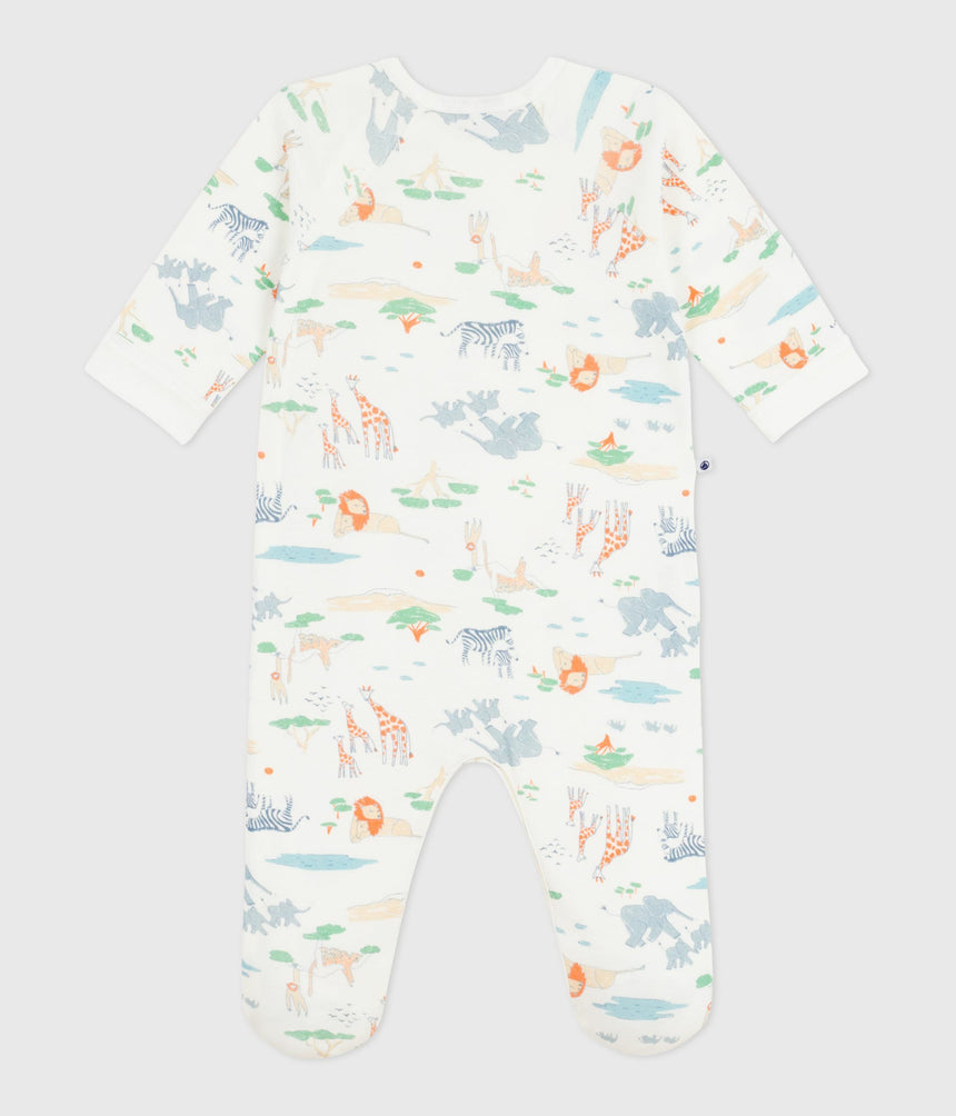BABIES' SAVANNAH PRINT COTTON PYJAMA SUIT WITH A ZIP