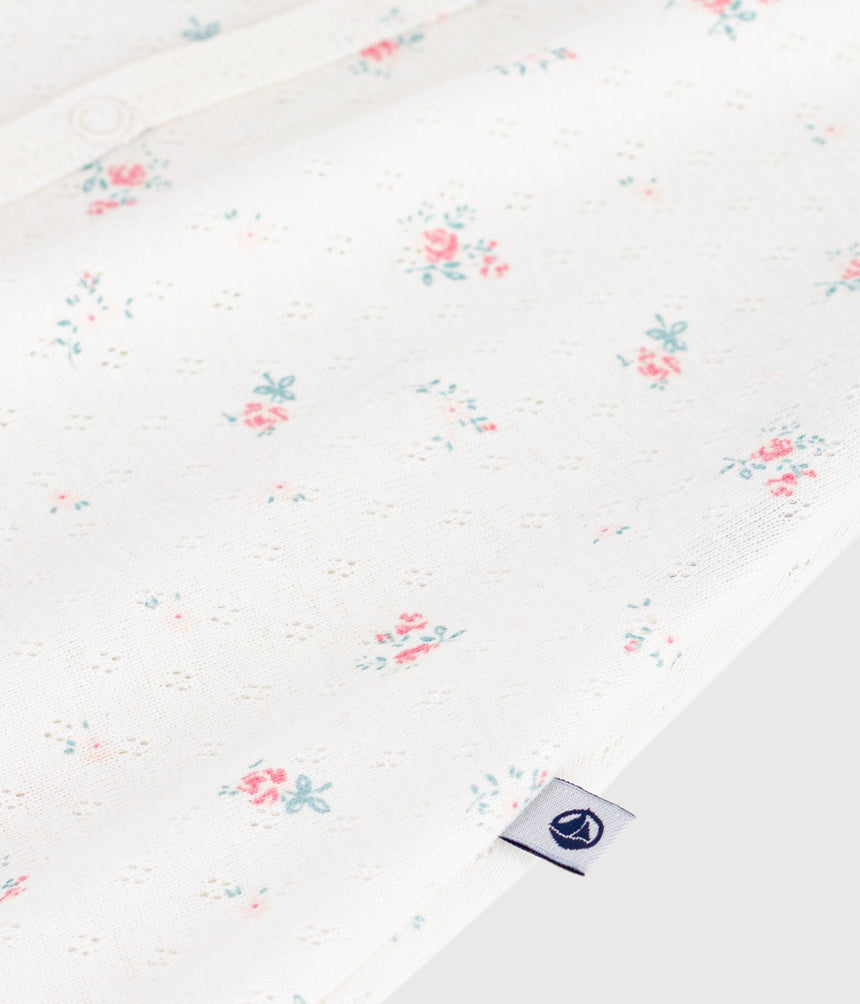 BABIES' SHORT FLORAL COTTON JUMPSUIT