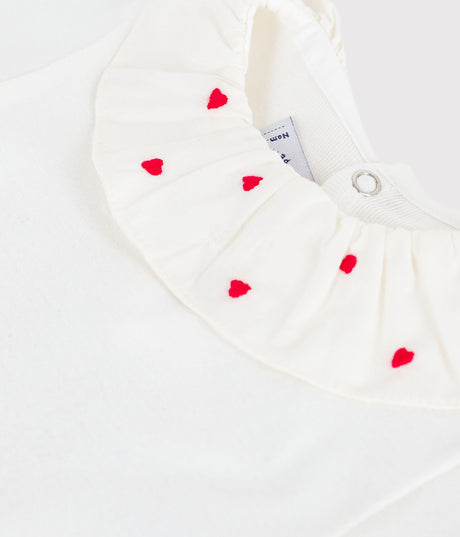 BABIES' PLAIN COTTON BODY WITH AN EMBROIDERED COLLAR