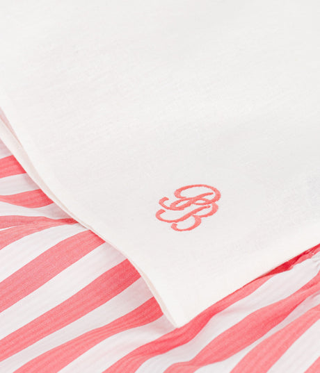 BABIES' 2-PIECE COTTON/LINEN OUTFIT, WITH A SAILOR COLLAR TOP