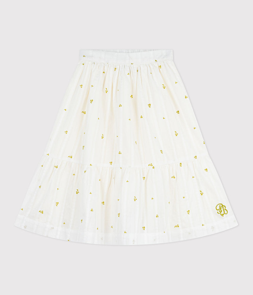 CHILDREN'S LONG FLORAL PRINT COTTON SKIRT