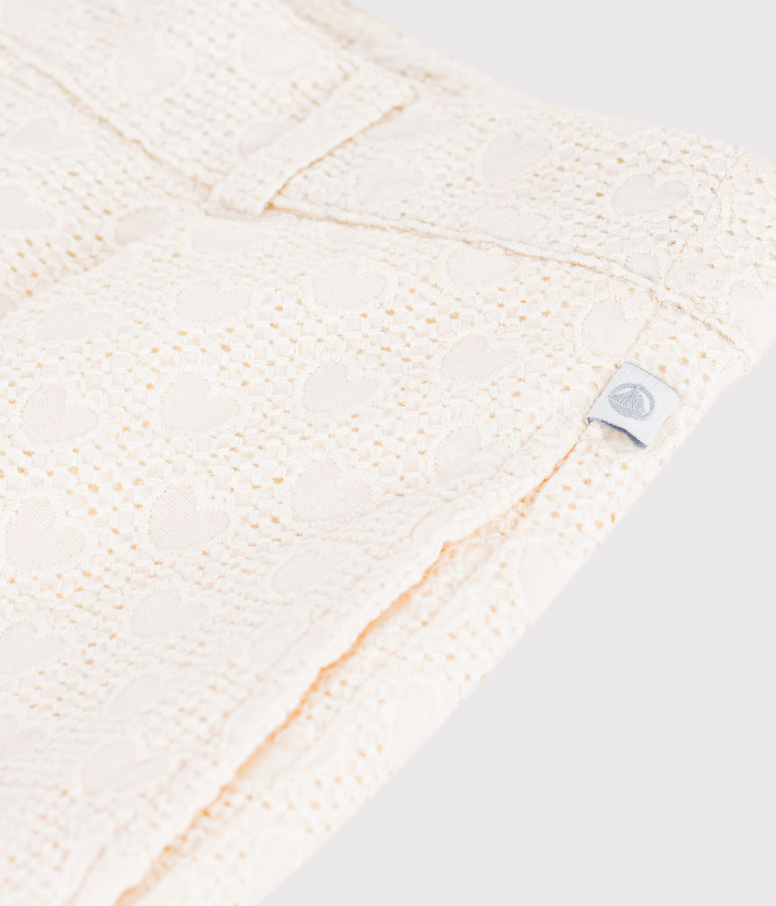 CHILDREN'S COTTON SHORTS WITH A HEART MOTIF