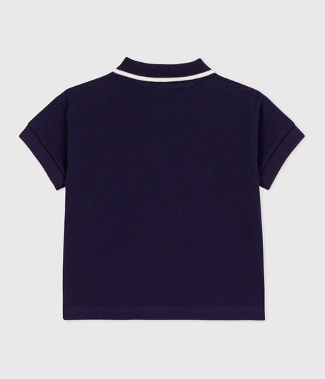 BABIES' SHORT-SLEEVED PLAIN COTTON POLO SHIRT