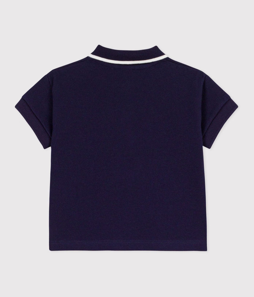 BABIES' SHORT-SLEEVED PLAIN COTTON POLO SHIRT